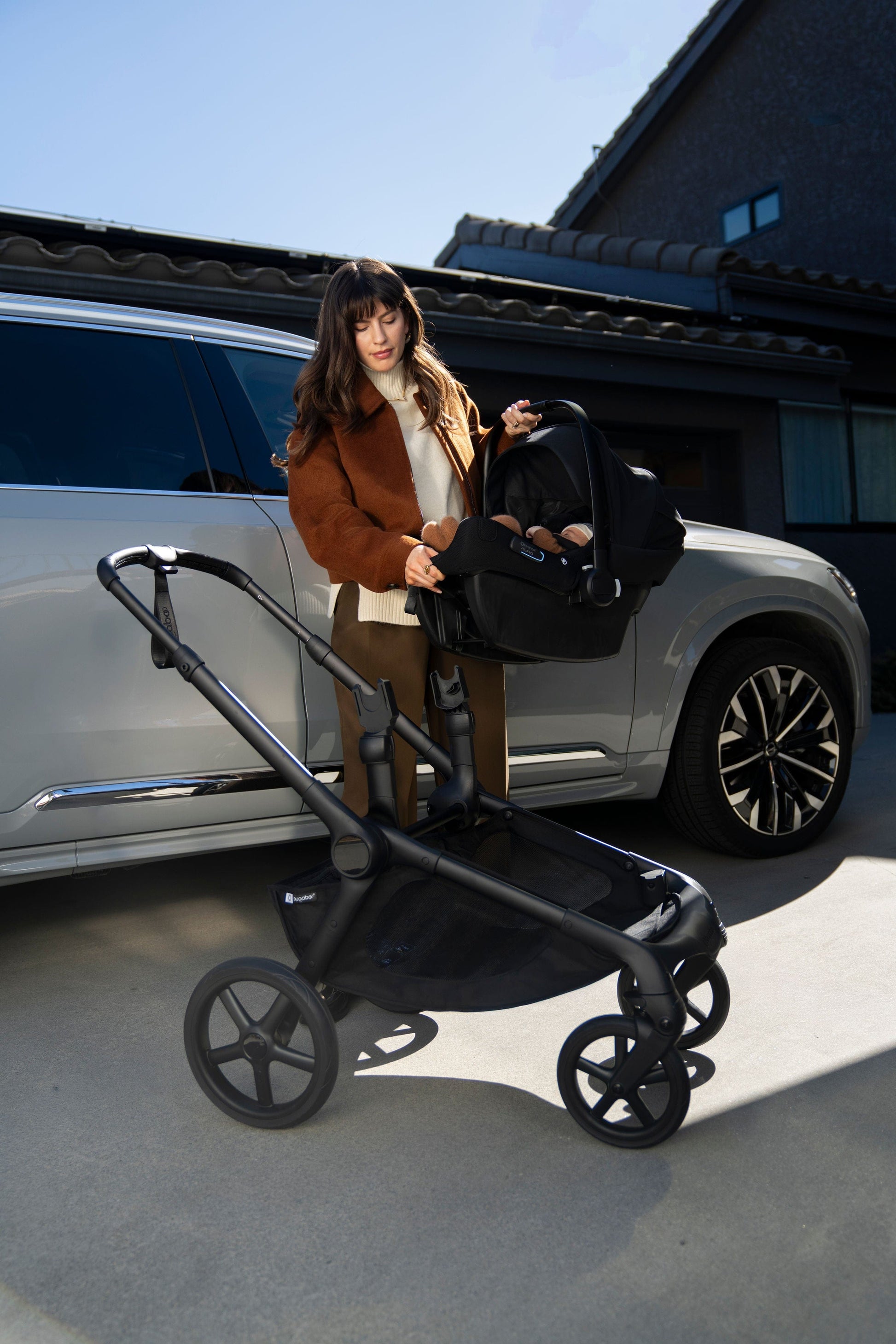 Kangaroo Stroller & Bugaboo Turtle Air Shield by Nuna Infant Car Seat and Base in Black at Nordstrom