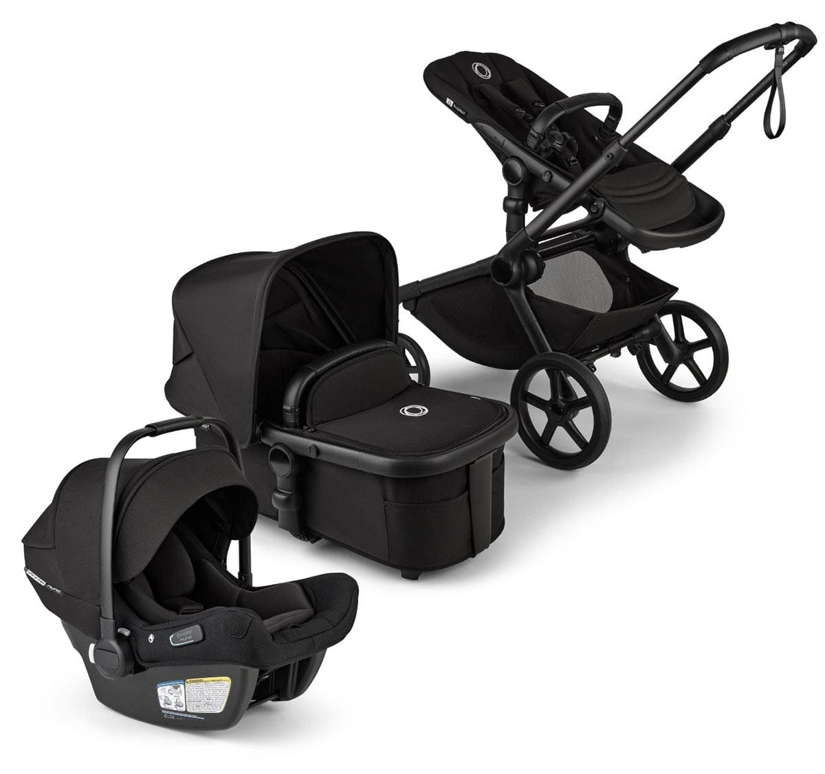 Bugaboo Kangaroo Complete + Turtle Air Shield By Nuna Travel System Bundle - Black / Midnight Black / Midnight Black / Black - 100280018-400016001