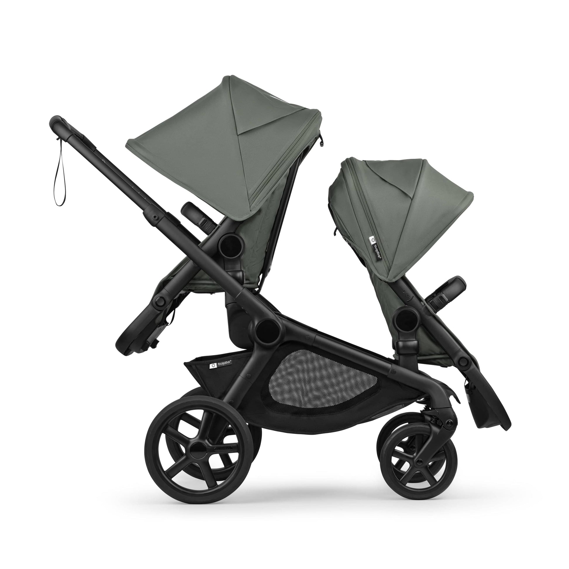 Bugaboo Kangaroo Double Seat Stroller - Black / Forest Green / Forest Green - 100506005-100281024