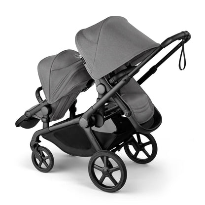 Bugaboo Kangaroo Double Seat Stroller - Black / Moon Grey / Moon Grey - 100506002-100281023