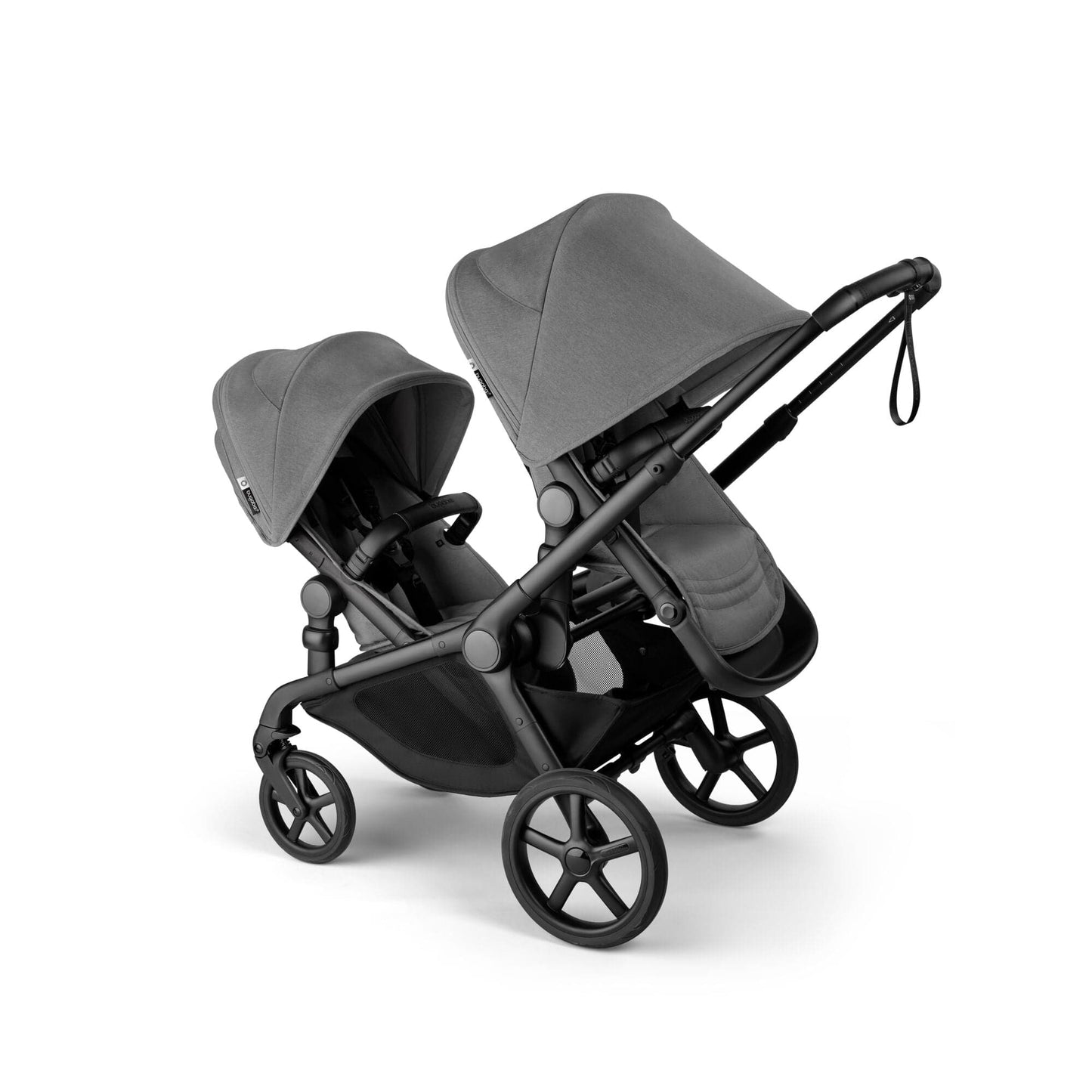 Bugaboo Kangaroo Double Seat Stroller - Black / Moon Grey / Moon Grey - 100506002-100281023