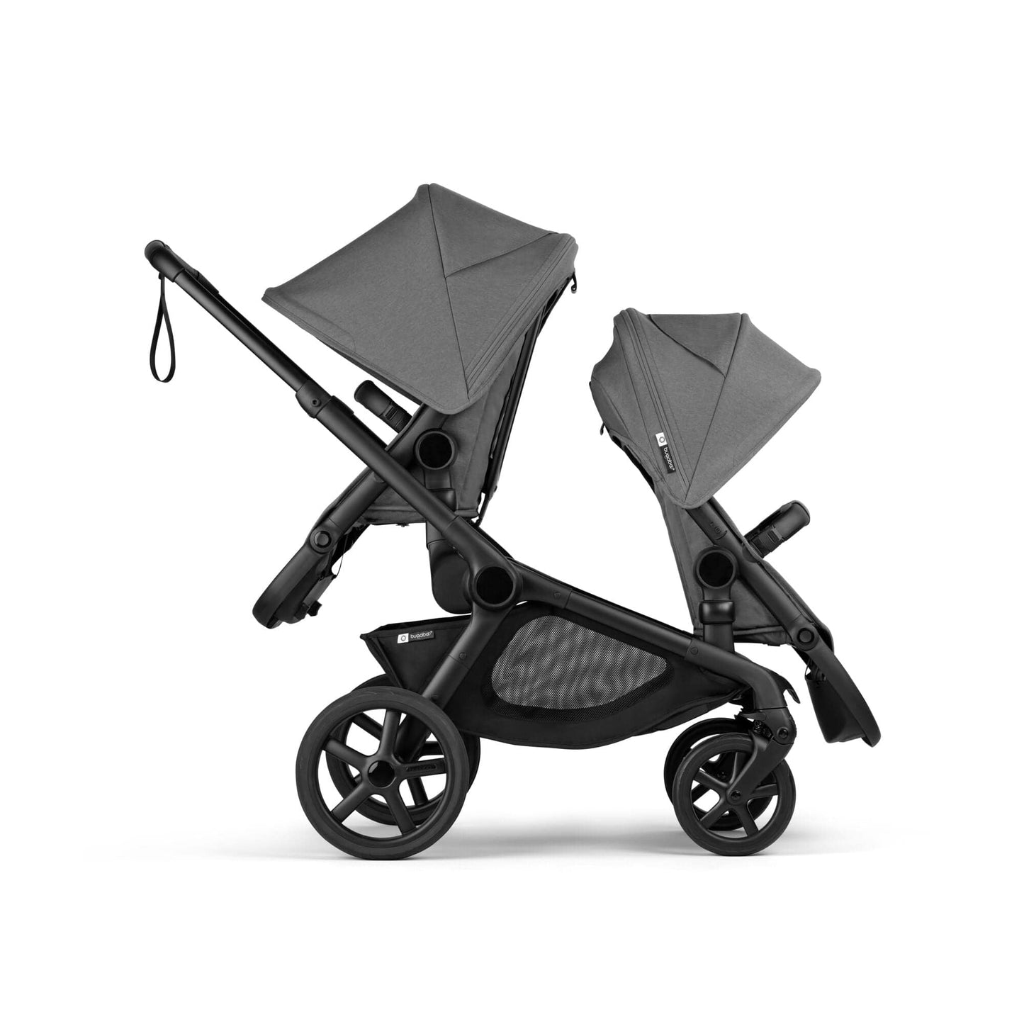 Bugaboo Kangaroo Double Seat Stroller - Black / Moon Grey / Moon Grey - 100506002-100281023