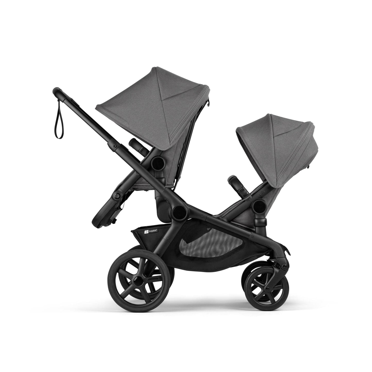 Bugaboo Kangaroo Double Seat Stroller - Black / Moon Grey / Moon Grey - 100506002-100281023