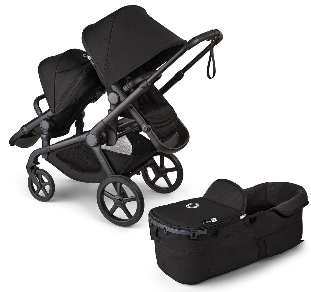 Bugaboo Kangaroo Double Stroller Bundle - Black / Midnight Black / Midnight Black - 100280018-100281022