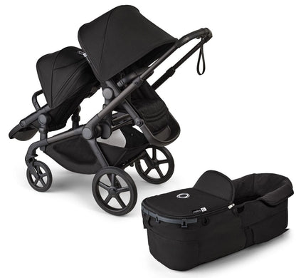 Bugaboo Kangaroo Double Stroller Bundle - Black / Midnight Black / Midnight Black - 100280018-100281022