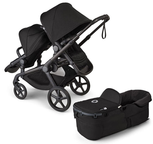 Bugaboo Kangaroo Double Stroller Bundle - Black / Midnight Black / Midnight Black - 100280018-100281022