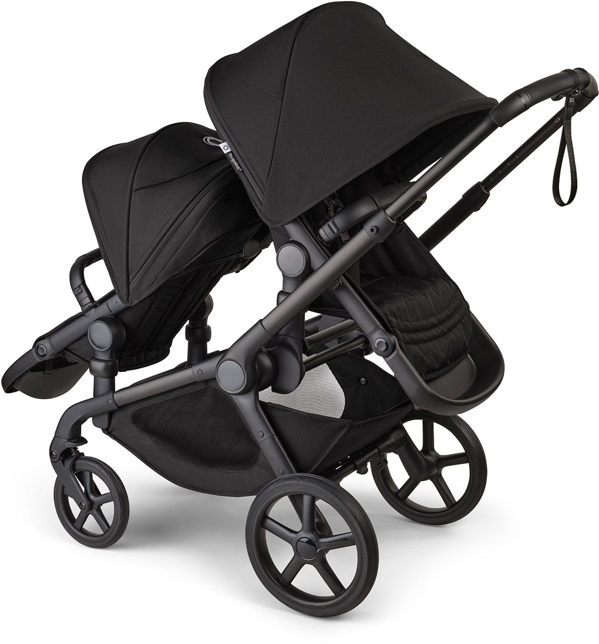 Bugaboo Kangaroo Double Stroller + Turtle Air Shield By Nuna Travel System Bundle - Black / Desert Taupe / Desert Taupe / Black - TRVL-100280028-100281018