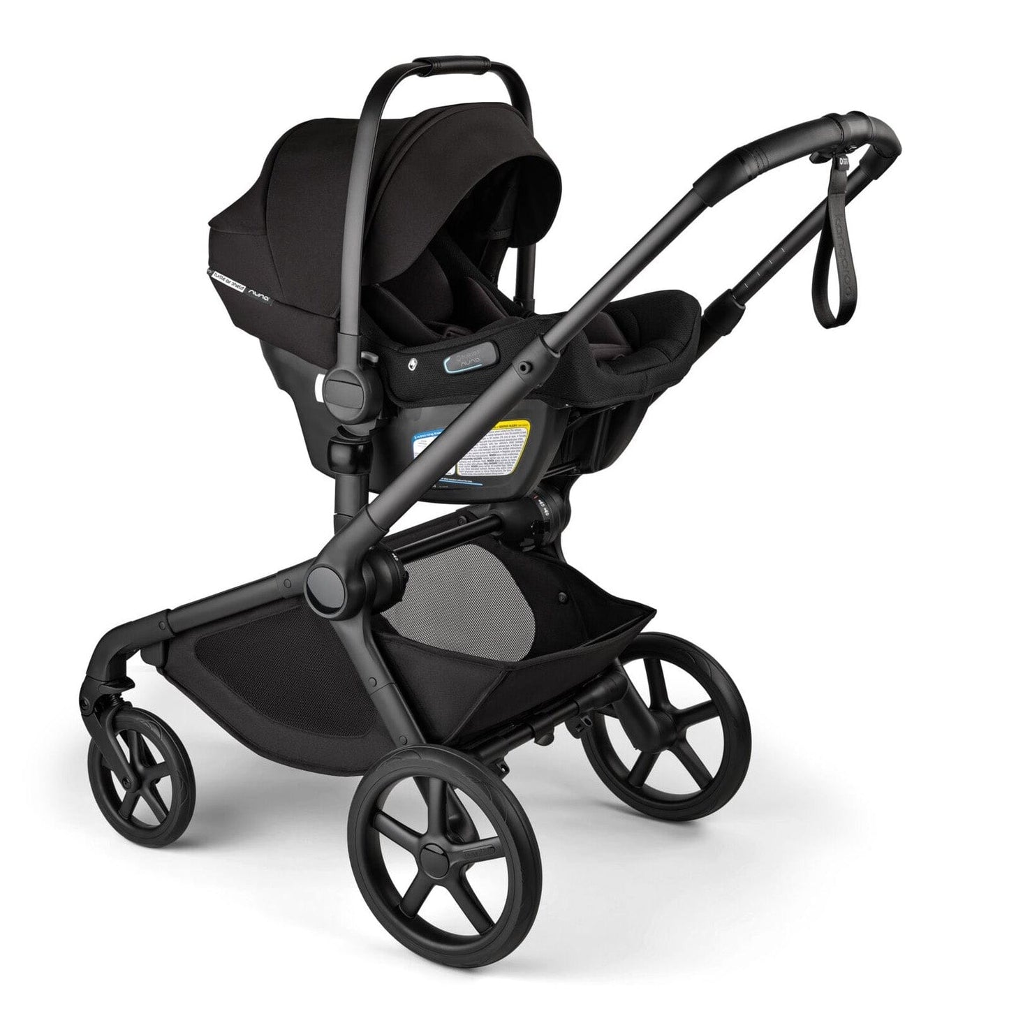 Bugaboo Kangaroo Double Stroller + Turtle Air Shield By Nuna Travel System Bundle - Black / Moon Grey / Moon Grey - TRVL-100280033-100281023