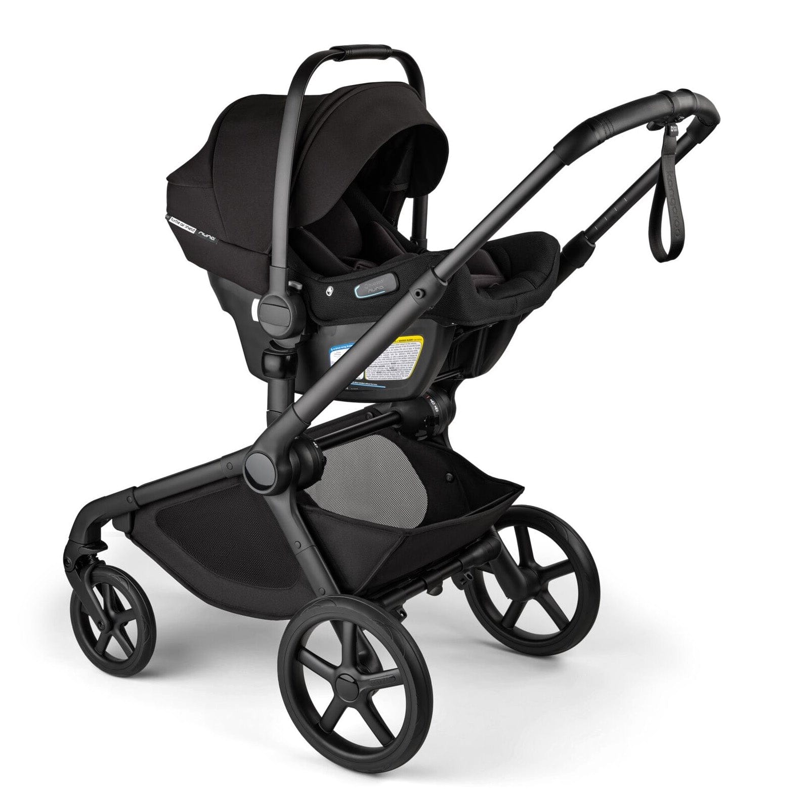 Bugaboo Kangaroo Double Stroller + Turtle Air Shield By Nuna Travel System Bundle - Black / Moon Grey / Moon Grey - TRVL-100280033-100281023
