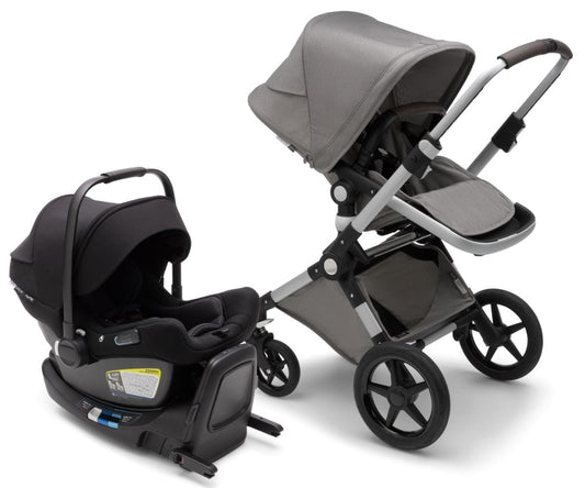 Bugaboo Lynx + Turtle Air Travel System Bundle - Aluminum / Mineral Light Grey / Black - 231259AQ01-80803ZW03