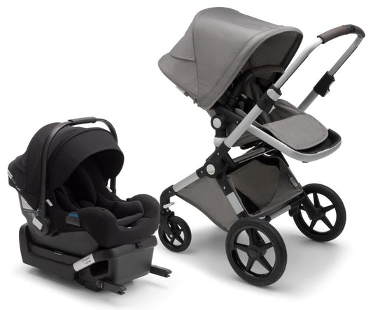 Bugaboo Lynx + Turtle One Travel System Bundle - Aluminum / Mineral Light Grey / Black - 231259AQ01-81703ZW01