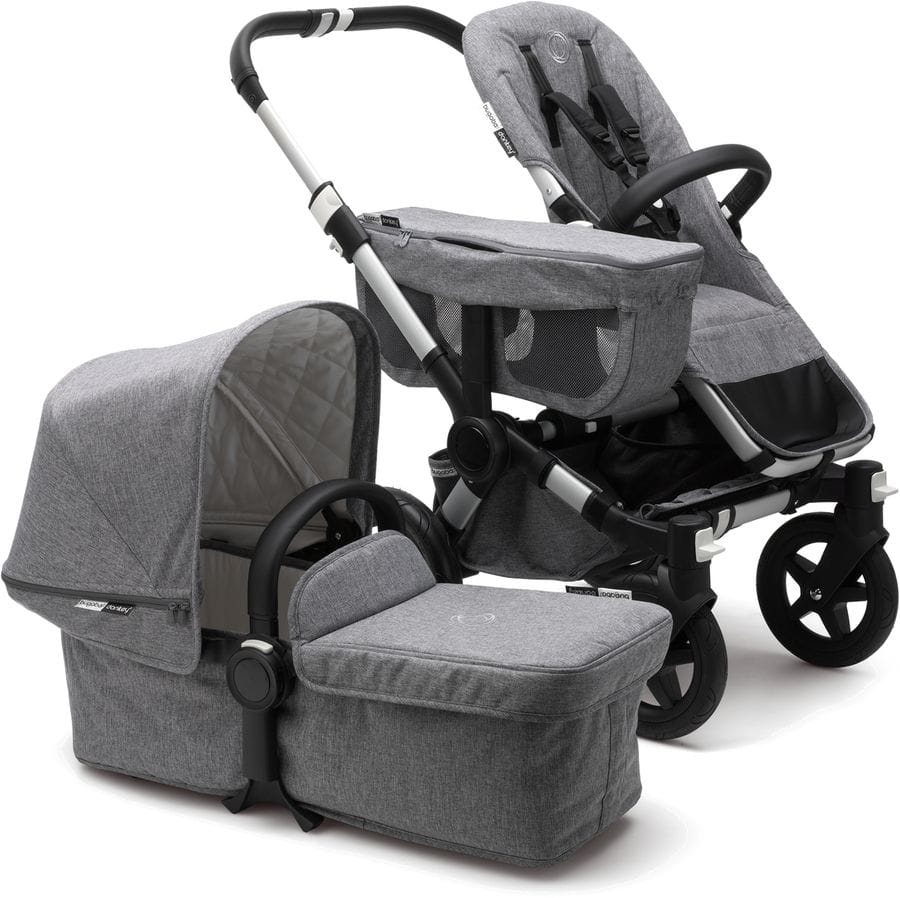 Bugaboo OPEN BOX Donkey 2 Classic Mono Stroller - Aluminum/Grey Melange - 181150AE01-OB