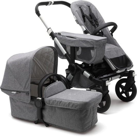 Bugaboo OPEN BOX Donkey 2 Classic Mono Stroller - Aluminum/Grey Melange - 181150AE01-OB