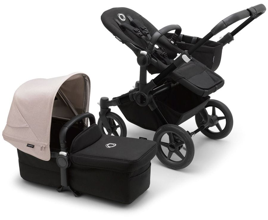 Bugaboo OPEN BOX Donkey 5 Mono Complete Single-to-Double Stroller - Black / Midnight Black / Misty White