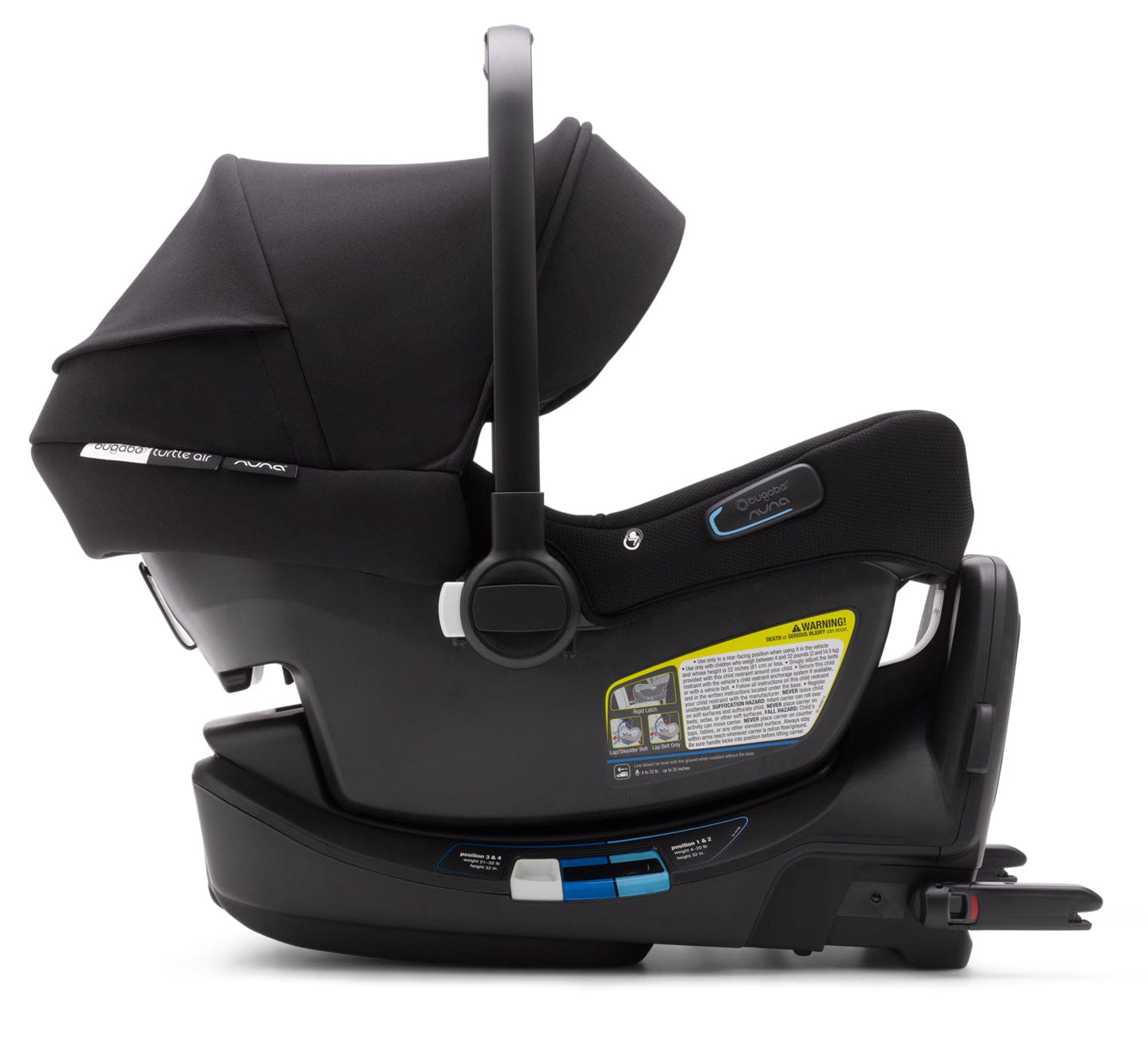 Bugaboo Turtle Air by Nuna Lightweight Infant Car Seat + RELX Base Load Leg - Black