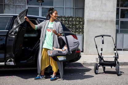 Bugaboo Turtle Air by Nuna Lightweight Infant Car Seat + RELX Base Load Leg - Black