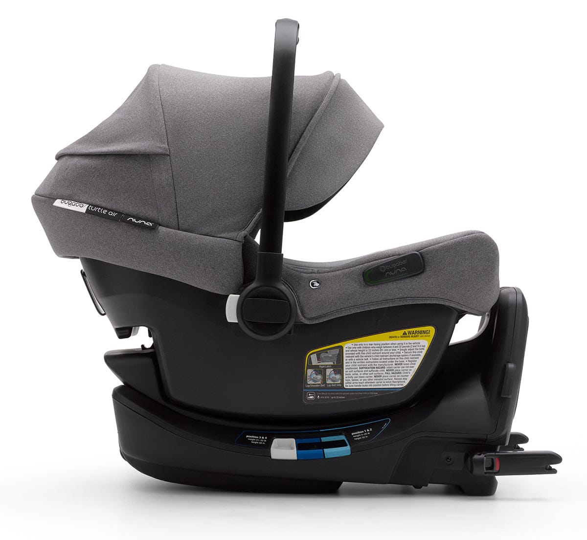 Bugaboo Turtle Air by Nuna Lightweight Infant Car Seat + RELX Base Load Leg - Grey Melange - 80803GR03