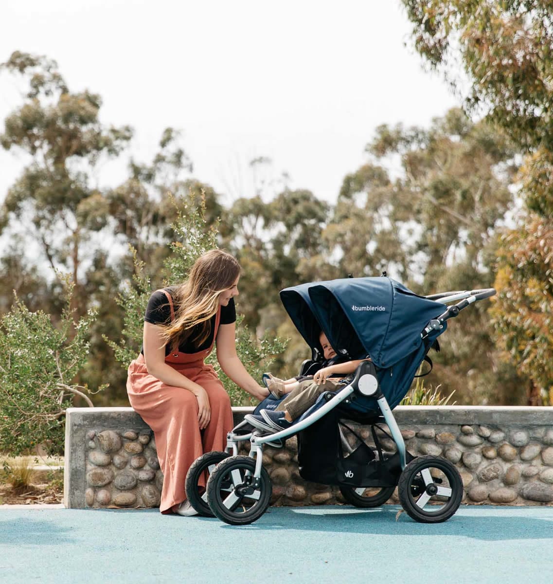 Bumbleride 2019 Indie Twin Side by Side Double Stroller - Dawn Grey Mint