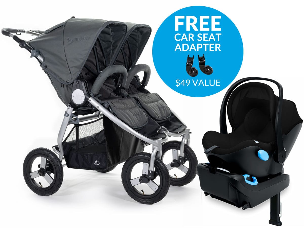 Bumbleride Indie Twin + Clek Liing Travel System - Dawn Grey - IT-980DG-LG19U1-PBKB