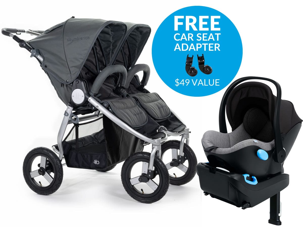 Bumbleride Indie Twin + Clek Liing Travel System - Dawn Grey/Thunder - IT-980DG-LG19U1-GYB2