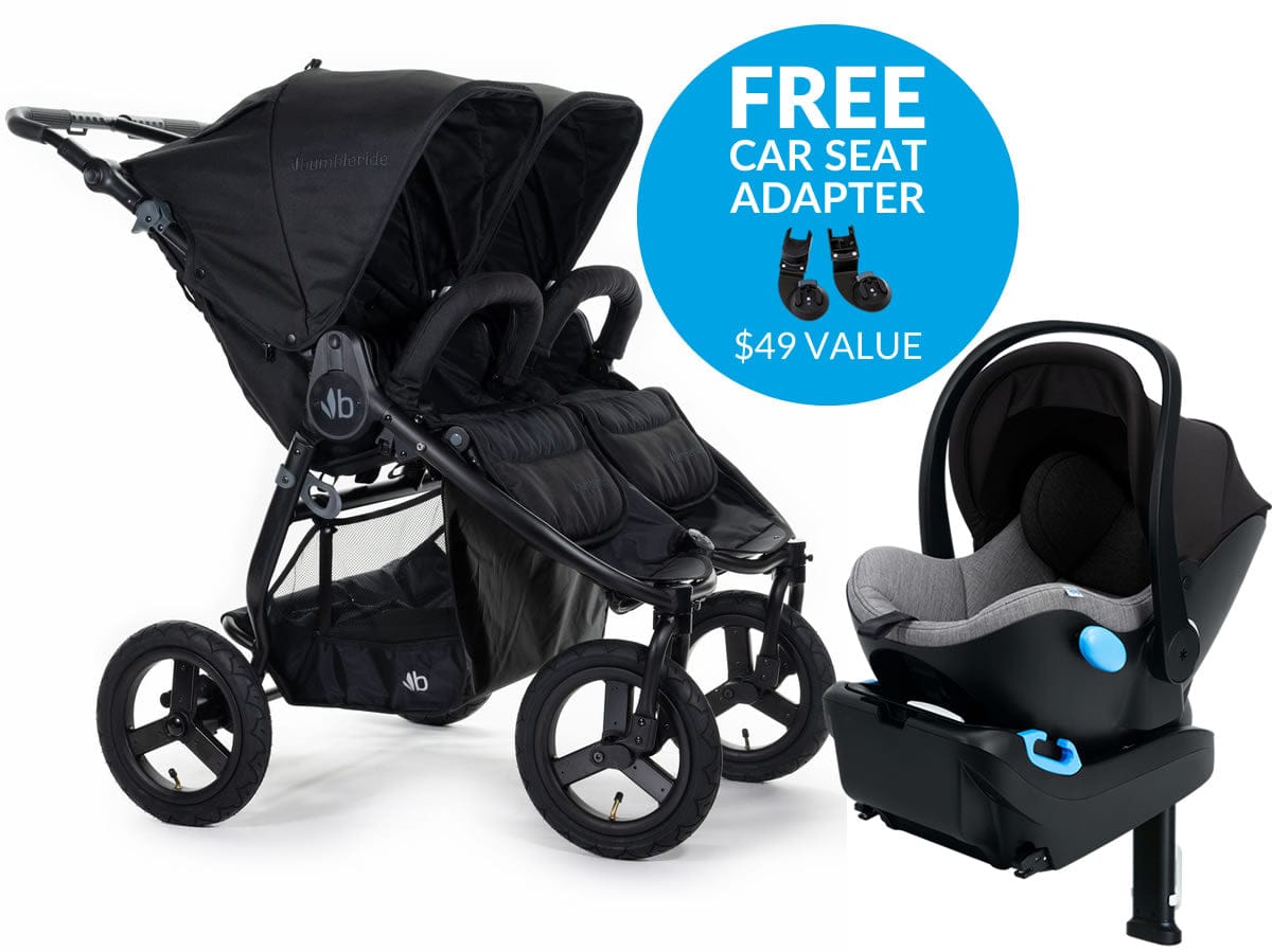 Bumbleride Indie Twin + Clek Liing Travel System - Matte Black/Thunder - IT-980BK-LG19U1-GYB2