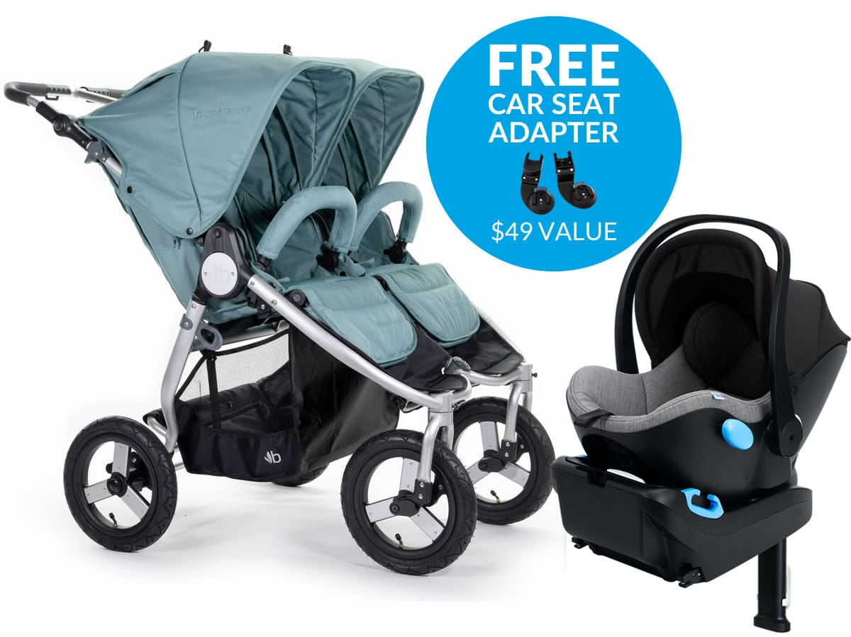 Bumbleride Indie Twin + Clek Liing Travel System - Sea Glass/Thunder - IT-980SG-LG19U1-GYB2
