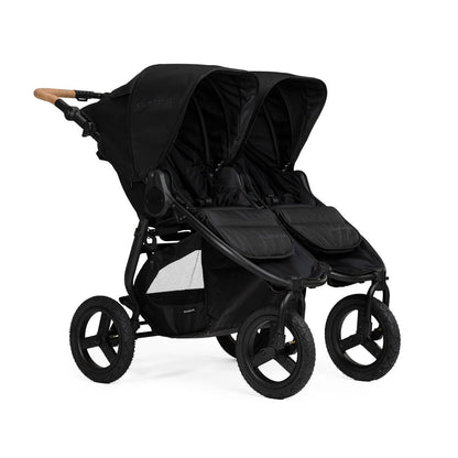 Bumbleride Indie Twin double stroller in black with cork handle