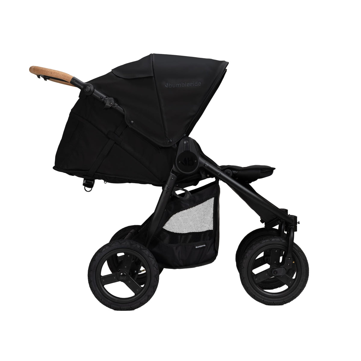 Bumbleride Era stroller in black with cork handle