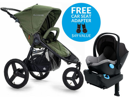 Bumbleride Speed + Clek Liing Travel System - Olive Green/Thunder - SP-365OG-LG19U1-GYB2