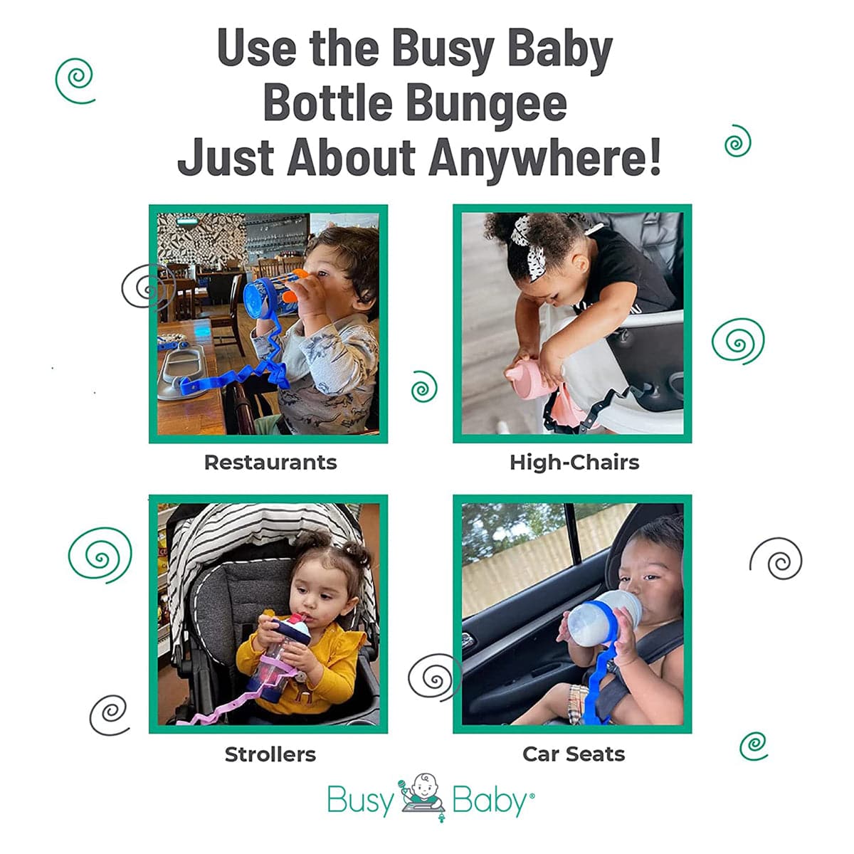 Busy Baby Bottle Bungee - Pink - PINKBOTBUN