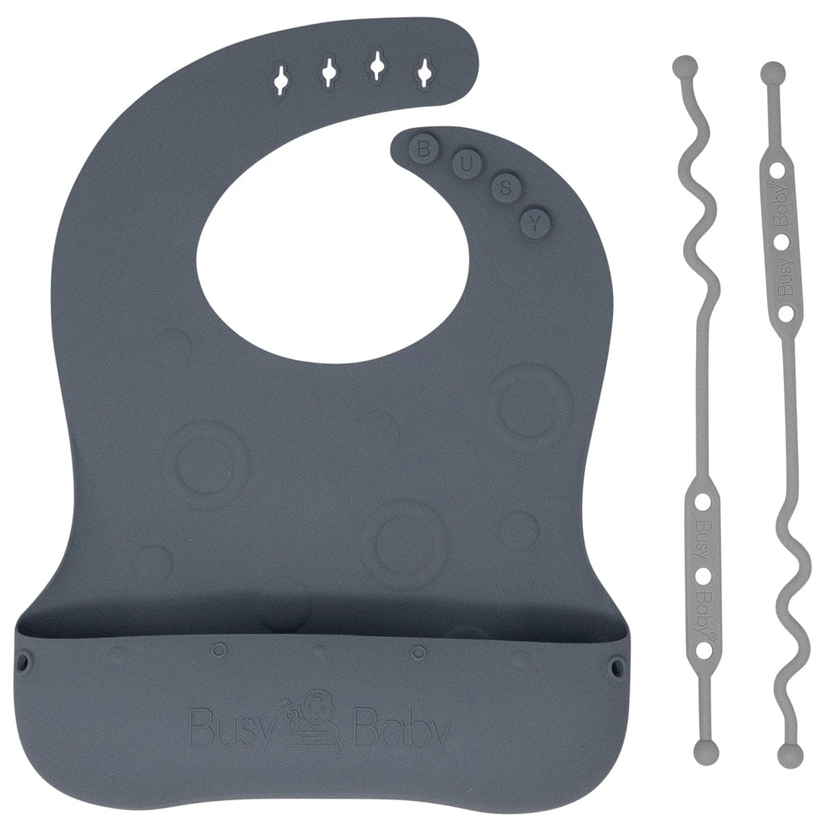 Busy Baby Bungee Bib - Pewter - 850050031000