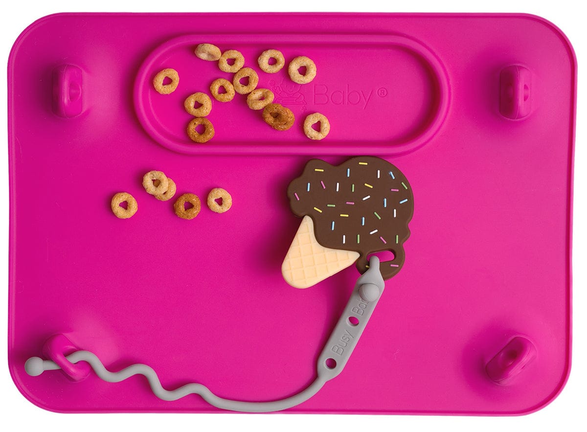 Busy Baby Mat with 2 Tethers - Pink - F4AFBAUS
