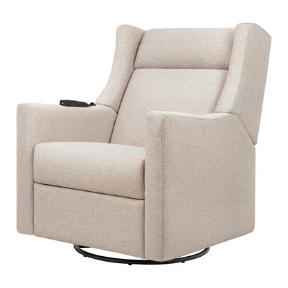 Babyletto Kiwi Deluxe Power Recliner and Swivel Glider with Heat and Massage - Performance Beach Eco-Weave - M11283PBEW