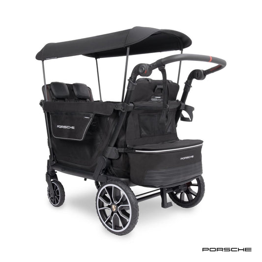 WonderFold L4 Quad (4 Seater) Stroller Wagon with Non-Electric Wheels - Porsche