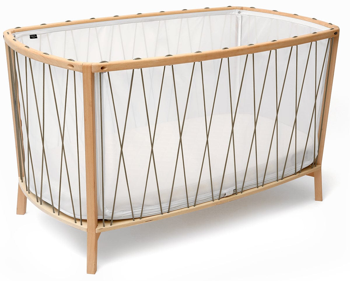 Charlie Crane KIMI Baby Bed with Foam Mattress - Hazelnut - KIMI-KIT-120-HAZ