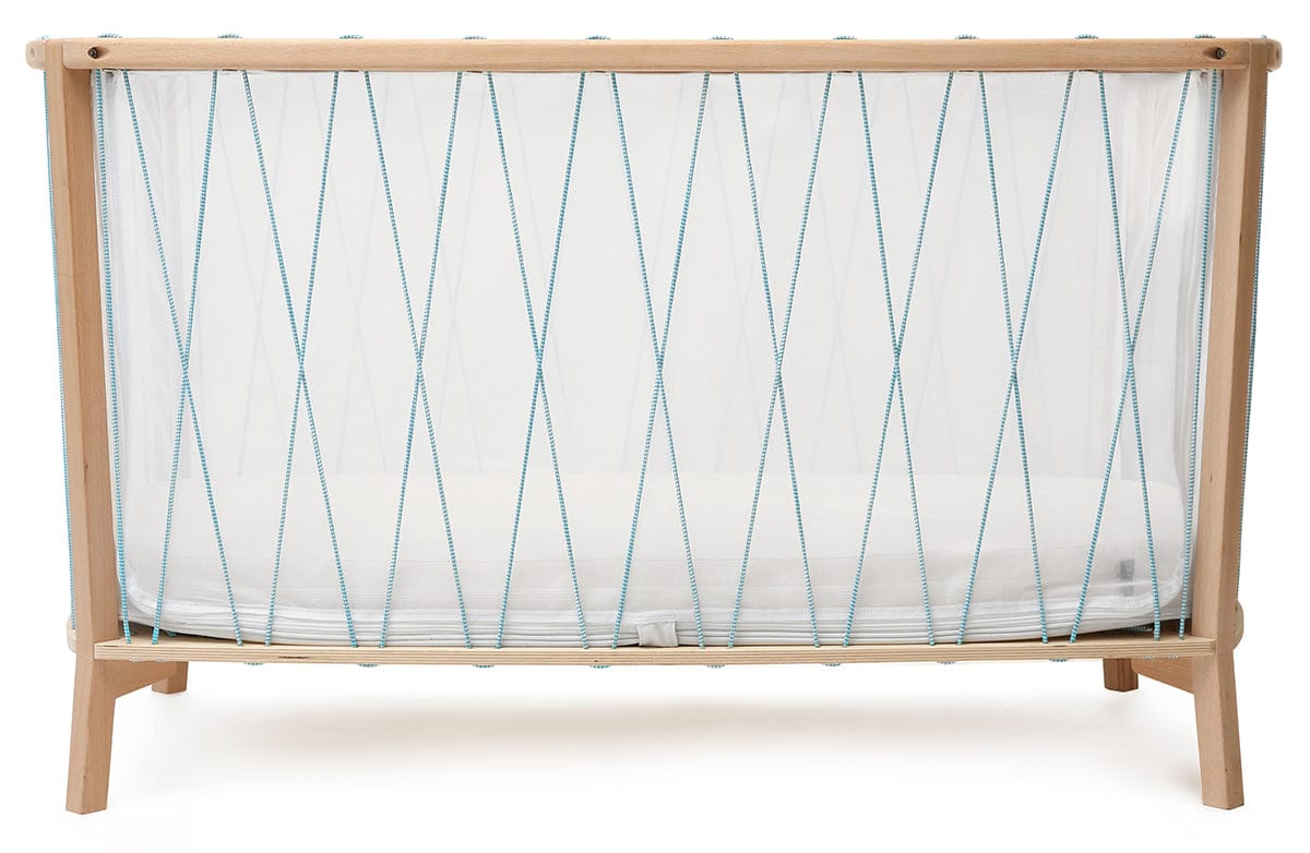 Charlie Crane KIMI Baby Bed with Organic Mattress - Aqua - KIMI-KIT-120-ORG-AQU