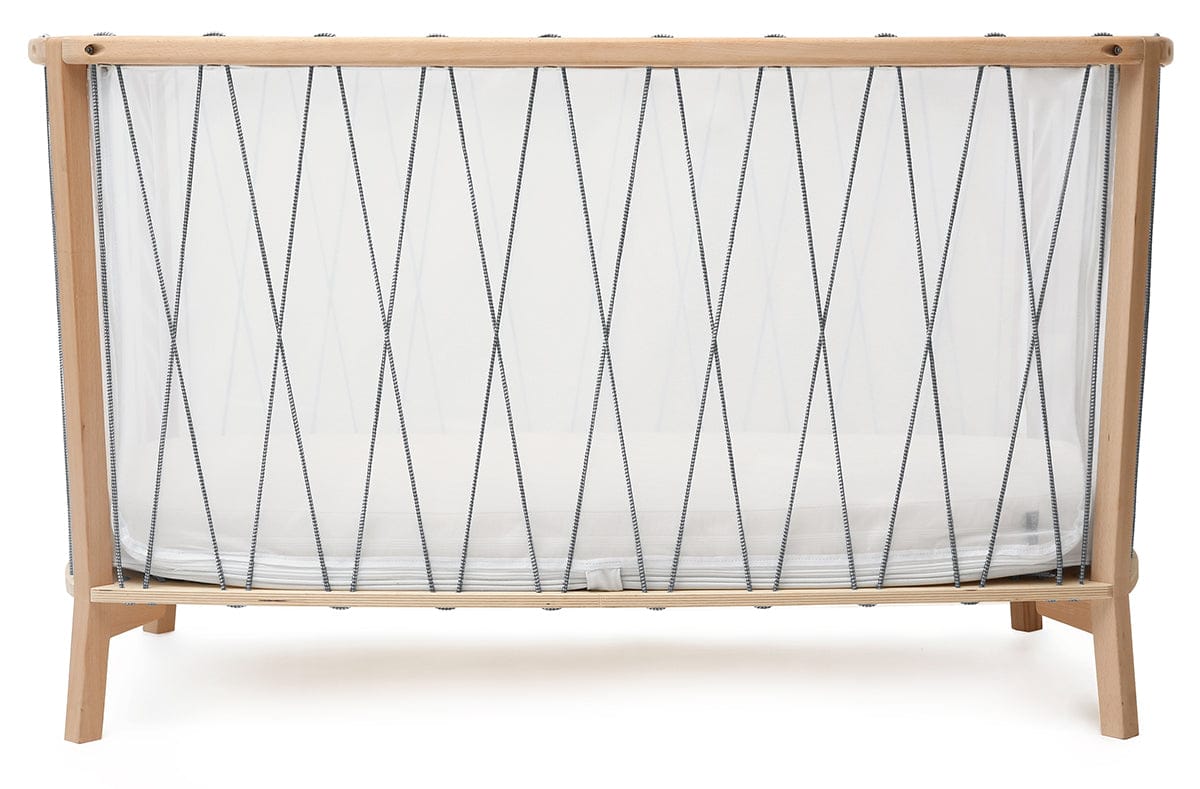Charlie Crane KIMI Baby Bed with Organic Mattress - Black & White - KIMI-KIT-120-ORG-BW