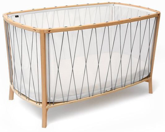 Charlie Crane KIMI Baby Bed with Organic Mattress - Black & White - KIMI-KIT-120-ORG-BW