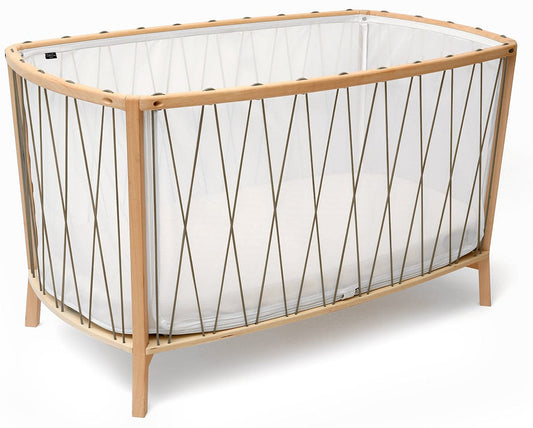 Charlie Crane KIMI Baby Bed with Organic Mattress - Hazelnut - KIMI-KIT-120-ORG-HAZ