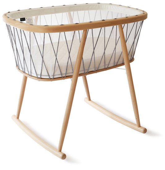 Charlie Crane KUMI Mesh Crib with Organic Mattress - Black & White - KUMI-MESH-ORG-BW