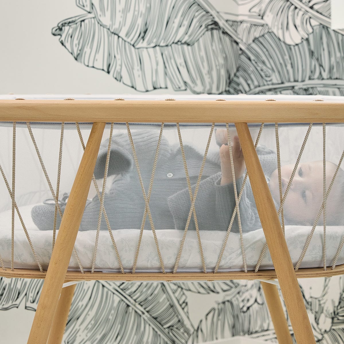 Charlie Crane KUMI Mesh Crib with Organic Mattress - Desert - KUMI-MESH-ORG-DES