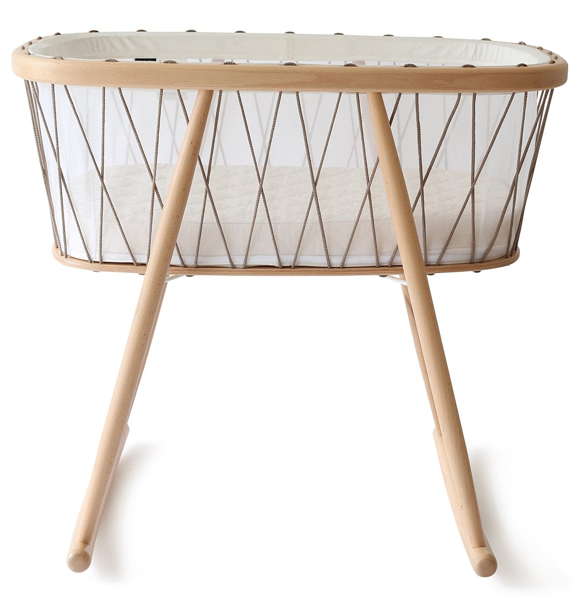 Charlie Crane KUMI Mesh Crib with Organic Mattress - Hazelnut - KUMI-MESH-ORG-HAZ