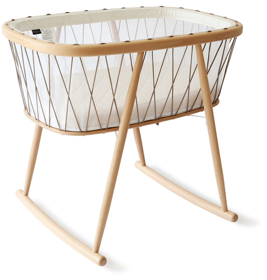 Charlie Crane KUMI Mesh Crib with Organic Mattress - Hazelnut - KUMI-MESH-ORG-HAZ
