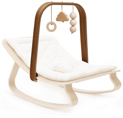 Charlie Crane LEVO Activity Arch for LEVO Baby Rocker - Walnut - LEVO-ARCH-W-TOYS-KIT