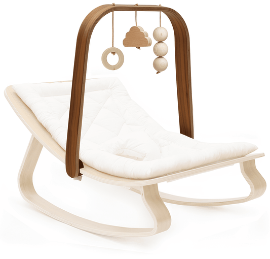 Charlie Crane LEVO Activity Arch for LEVO Baby Rocker - Walnut - LEVO-ARCH-W-TOYS-KIT