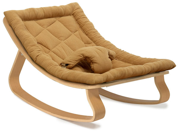 LEVO baby rocker 濃いめのベージュ Charlie Crane LEVO Baby Rocker - Beech / Camel – Albee Baby