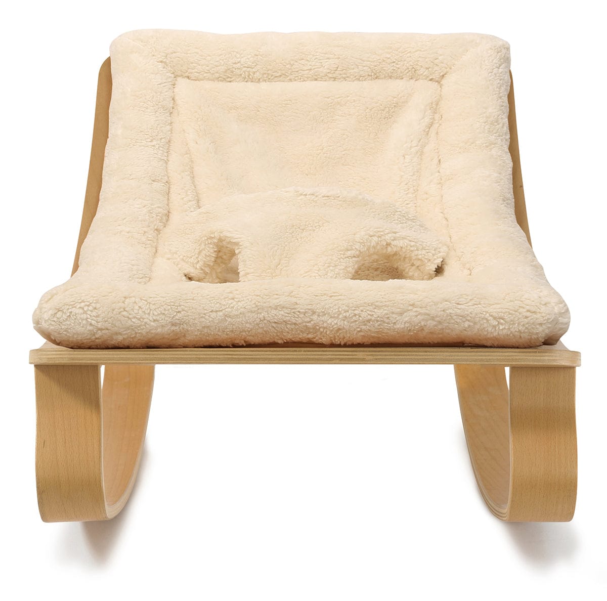 Charlie Crane LEVO Baby Rocker - Beech / Fur Milk - LEVO-FUR-MILK