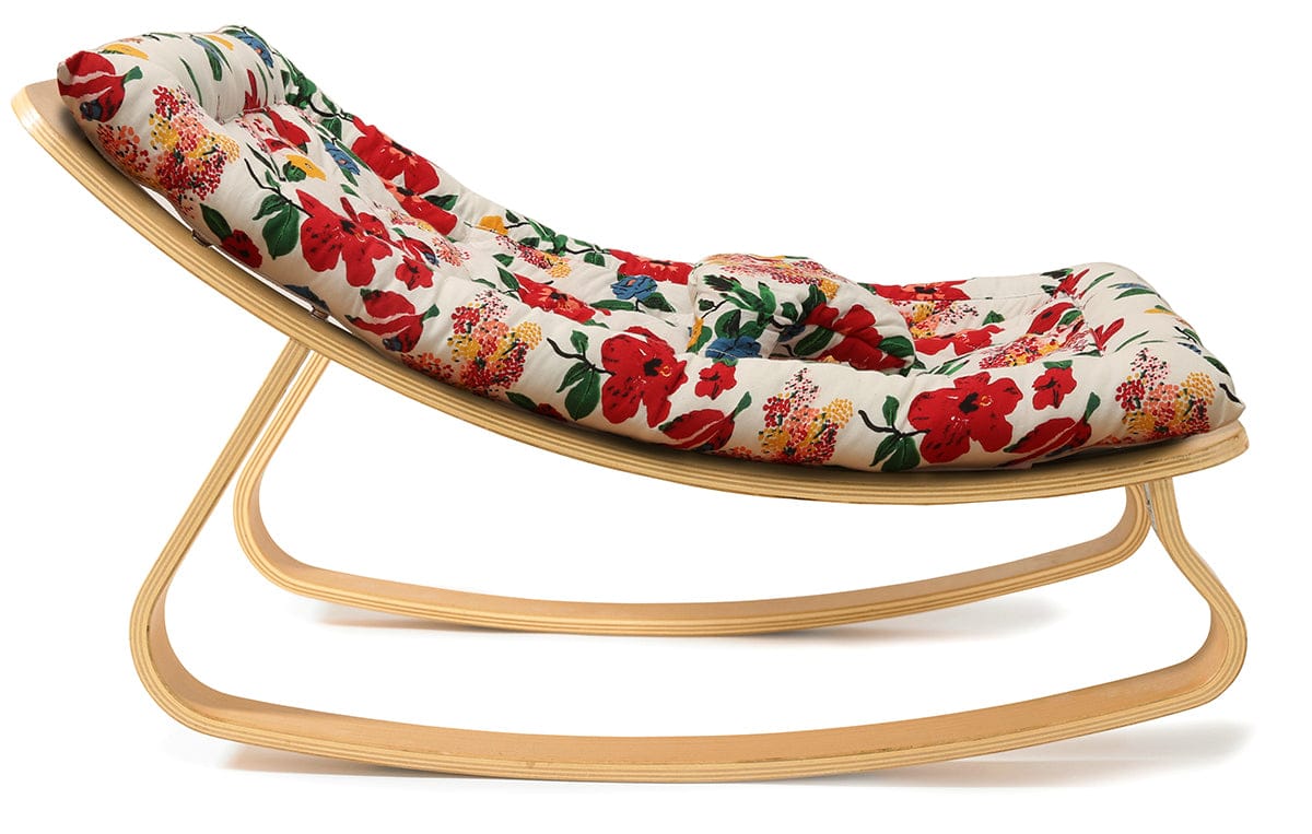 Charlie Crane LEVO Baby Rocker - Beech / Le Petit Lucas du Tertre Hibiscus - LEVO-HIBISCUS