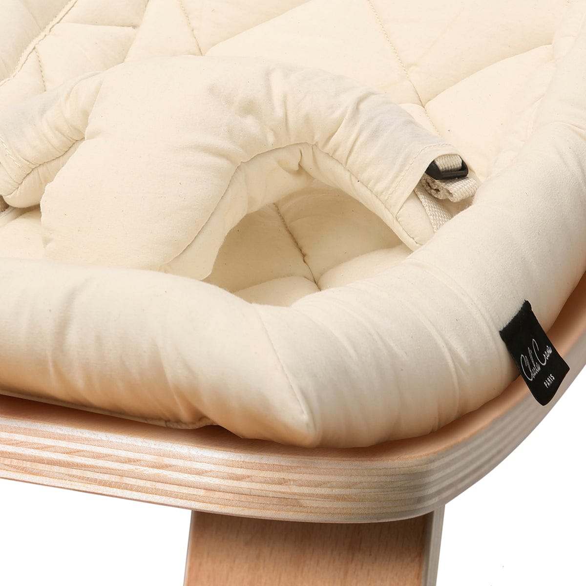Charlie Crane LEVO Baby Rocker - Beech / Organic White - LEVO-ORG-WHITE