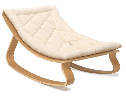 Charlie Crane LEVO Baby Rocker - Beech / Organic White - LEVO-ORG-WHITE